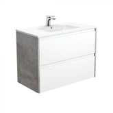 Fienza 900mm Dolce Amato Double Draw Wall Hung Vanity - Industrial Panels